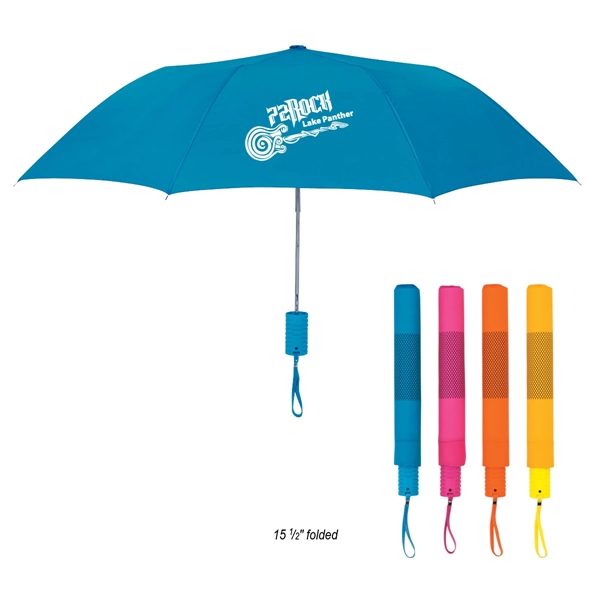 42" Arc Neon Telescopic Folding Umbrella - 42" Arc Neon Telescopic Folding Umbrella - Image 0 of 12