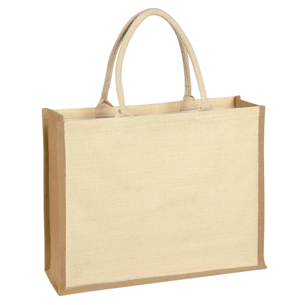 Jute Tote Bag With Front Pocket - Jute Tote Bag With Front Pocket - Image 4 of 13