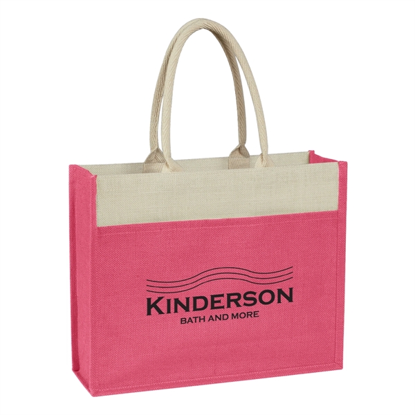 Jute Tote Bag With Front Pocket - Jute Tote Bag With Front Pocket - Image 13 of 13