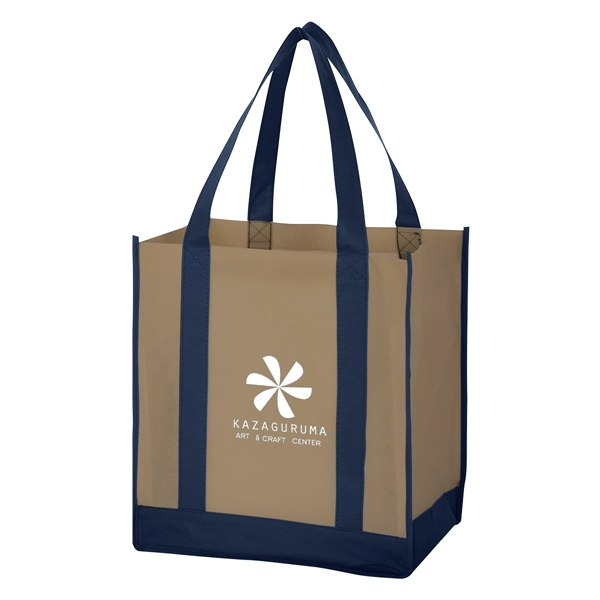 Non-Woven Two-Tone Shopper Tote Bag - Non-Woven Two-Tone Shopper Tote Bag - Image 36 of 36