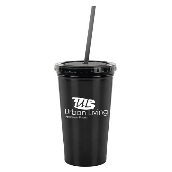16 Oz. Stainless Steel Double Wall Tumbler - 16 Oz. Stainless Steel Double Wall Tumbler - Image 2 of 9