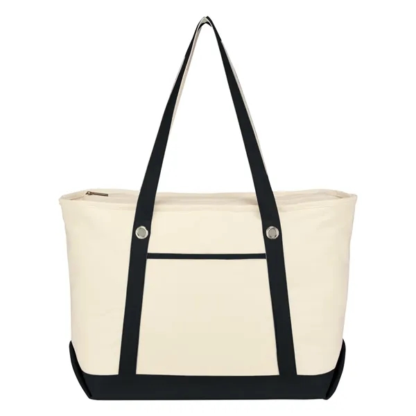 Large Cotton Canvas Sailing Tote Bag - Large Cotton Canvas Sailing Tote Bag - Image 1 of 19