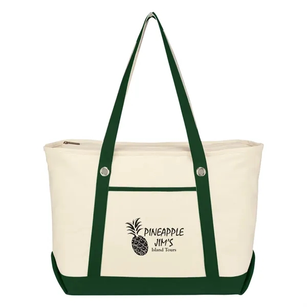 Large Cotton Canvas Sailing Tote Bag - Large Cotton Canvas Sailing Tote Bag - Image 7 of 19