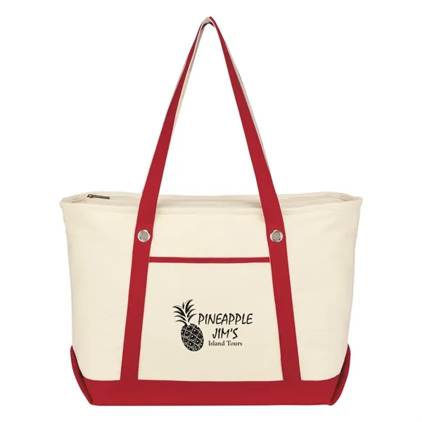 Large Cotton Canvas Sailing Tote Bag - Large Cotton Canvas Sailing Tote Bag - Image 19 of 19