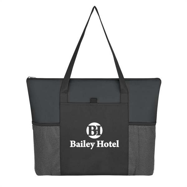 Non-Woven Voyager Zippered Tote Bag - Non-Woven Voyager Zippered Tote Bag - Image 1 of 10