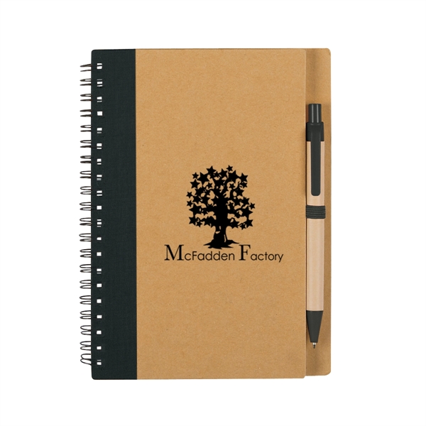 Eco-Inspired Spiral Notebook & Pen - Eco-Inspired Spiral Notebook & Pen - Image 1 of 12