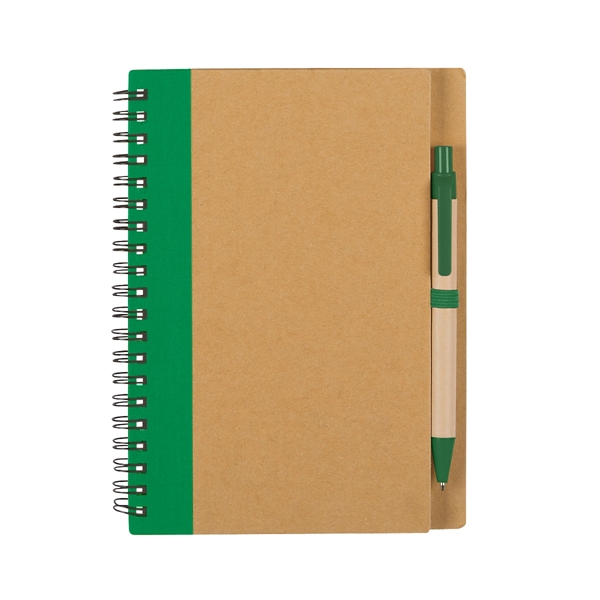 Eco-Inspired Spiral Notebook & Pen - Eco-Inspired Spiral Notebook & Pen - Image 4 of 12