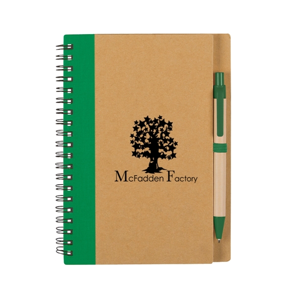 Eco-Inspired Spiral Notebook & Pen - Eco-Inspired Spiral Notebook & Pen - Image 5 of 12