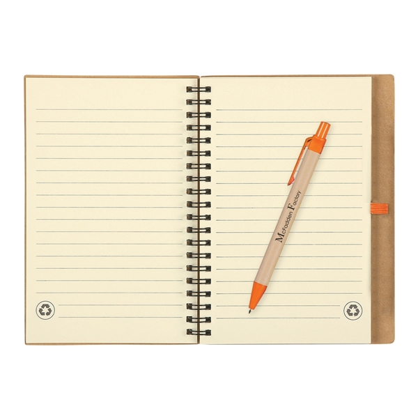 Eco-Inspired Spiral Notebook & Pen - Eco-Inspired Spiral Notebook & Pen - Image 8 of 12