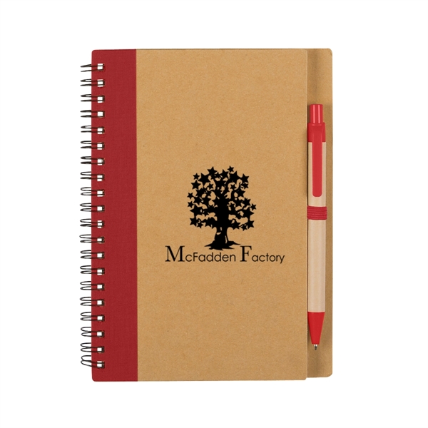 Eco-Inspired Spiral Notebook & Pen - Eco-Inspired Spiral Notebook & Pen - Image 12 of 12