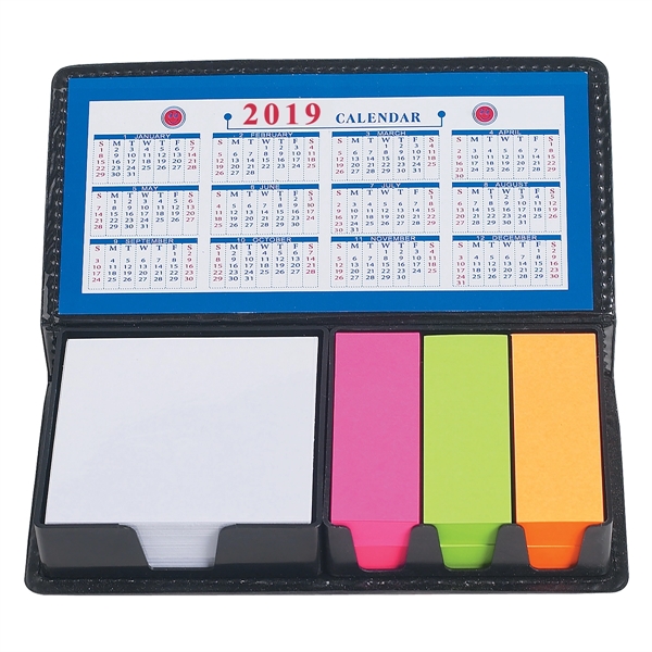 Leather Look Case Of Sticky Notes With Calendar - Leather Look Case Of Sticky Notes With Calendar - Image 3 of 3