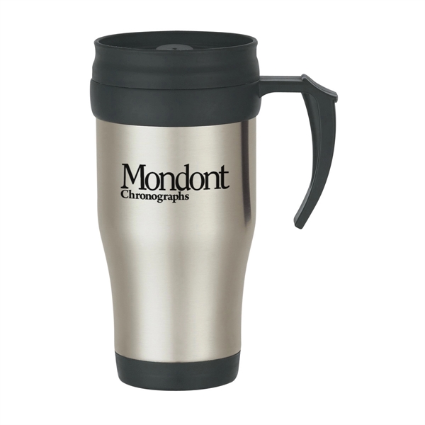16 Oz. Stainless Steel Slide Action Travel Mug - 16 Oz. Stainless Steel Slide Action Travel Mug - Image 4 of 4