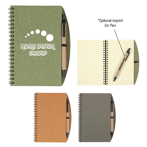 Eco-Inspired Spiral Notebook & Pen - Eco-Inspired Spiral Notebook & Pen - Image 0 of 6