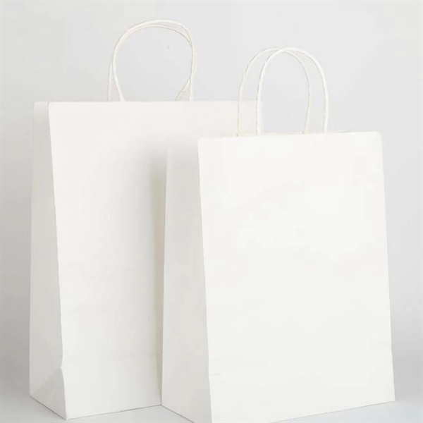 White/Brown Paper Bag With Handle Bulk - White/Brown Paper Bag With Handle Bulk - Image 1 of 5