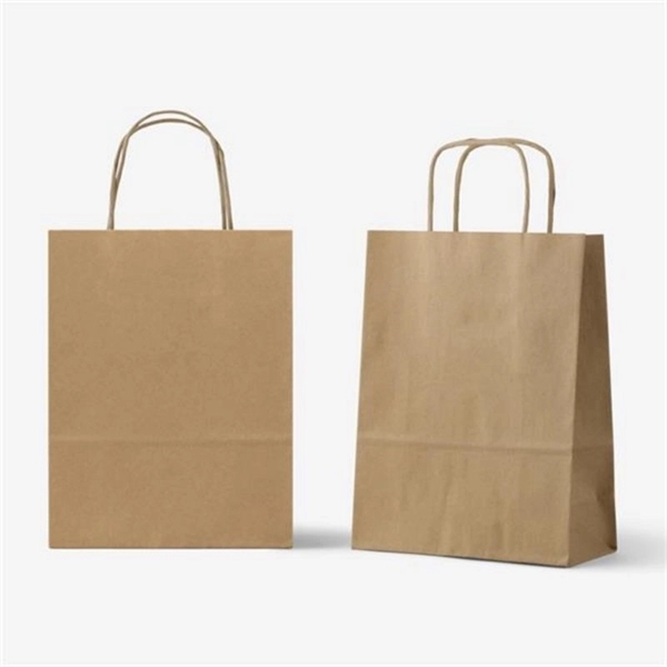 White/Brown Paper Bag With Handle Bulk - White/Brown Paper Bag With Handle Bulk - Image 2 of 5