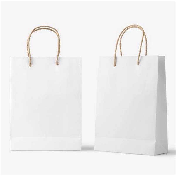 White/Brown Paper Bag With Handle Bulk - White/Brown Paper Bag With Handle Bulk - Image 4 of 5