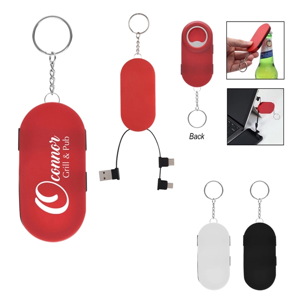 Hideaway 3-In-1 Charging Cable & Bottle Opener - Hideaway 3-In-1 Charging Cable & Bottle Opener - Image 0 of 14