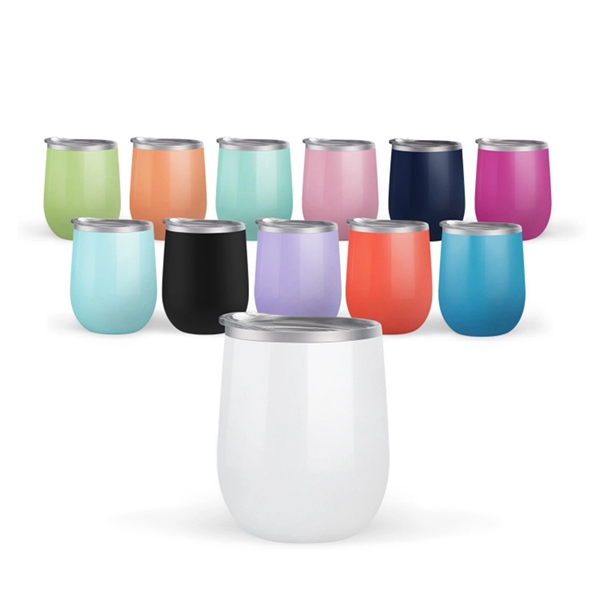 12oz Double Wall Eggshell Cup with Lid - 12oz Double Wall Eggshell Cup with Lid - Image 0 of 9