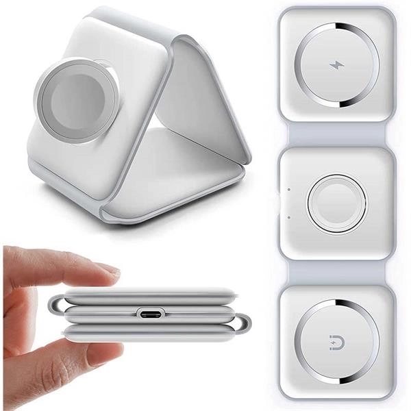 Magnetic Folding 3 in 1 Fast Wireless Charger - Magnetic Folding 3 in 1 Fast Wireless Charger - Image 0 of 8