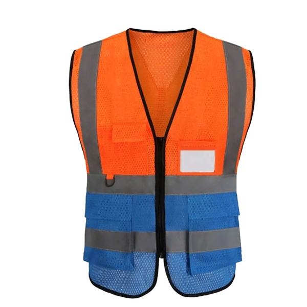 Hi Vis rPET Class 2 Reflective Mesh Safety Vest With Pockets - Hi Vis rPET Class 2 Reflective Mesh Safety Vest With Pockets - Image 1 of 3