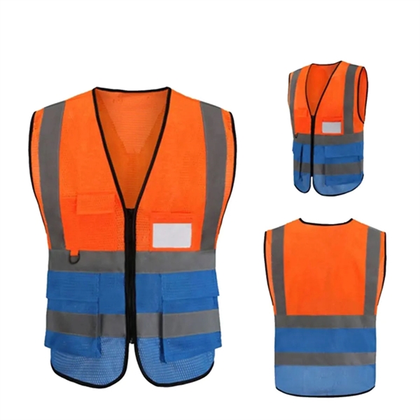 Hi Vis rPET Class 2 Reflective Mesh Safety Vest With Pockets - Hi Vis rPET Class 2 Reflective Mesh Safety Vest With Pockets - Image 2 of 3