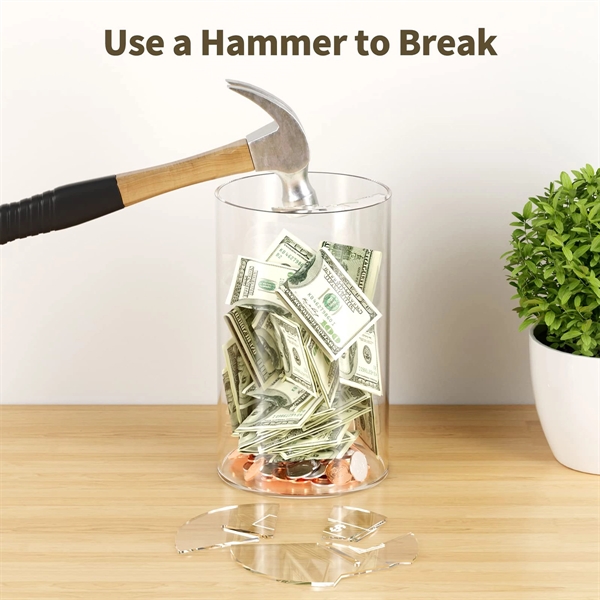 Acrylic Clear Piggy Bank - Acrylic Clear Piggy Bank - Image 1 of 2