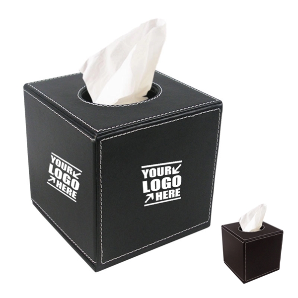 Leather Tissue Box Cover Square - Leather Tissue Box Cover Square - Image 0 of 2