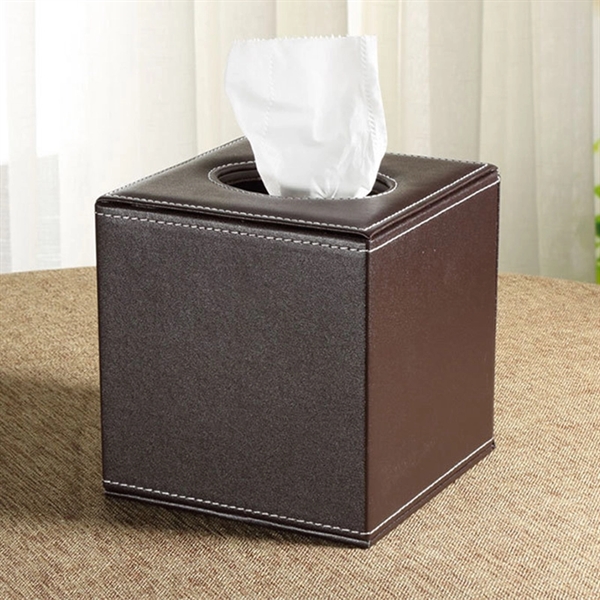 Leather Tissue Box Cover Square - Leather Tissue Box Cover Square - Image 2 of 2