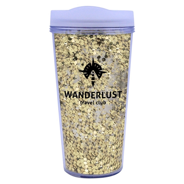 17 Oz. Glamour Glitter Tumbler - 17 Oz. Glamour Glitter Tumbler - Image 2 of 8