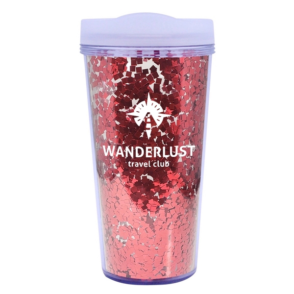 17 Oz. Glamour Glitter Tumbler - 17 Oz. Glamour Glitter Tumbler - Image 4 of 8