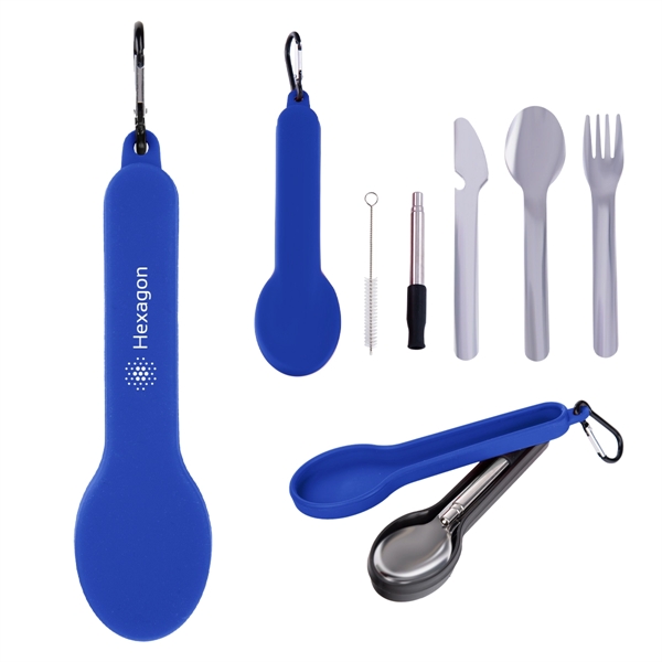 Travel Utensil Set With Silicone Holder - Travel Utensil Set With Silicone Holder - Image 2 of 10