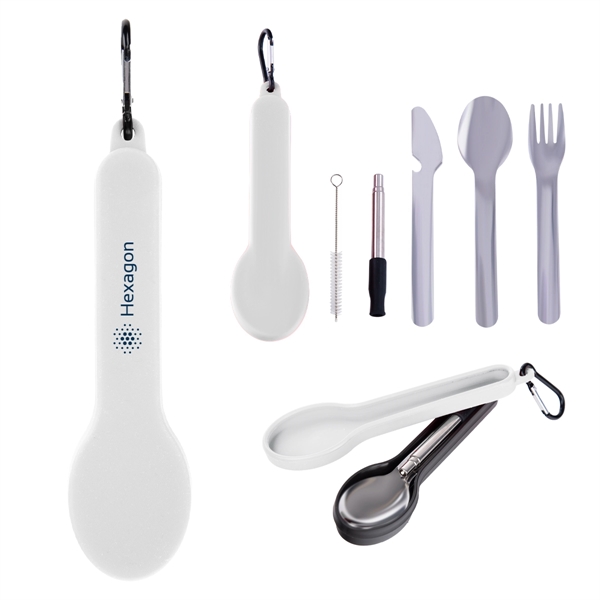 Travel Utensil Set With Silicone Holder - Travel Utensil Set With Silicone Holder - Image 4 of 10