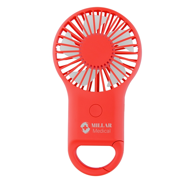 Rechargeable Handheld Fan With Carabiner - Rechargeable Handheld Fan With Carabiner - Image 1 of 10