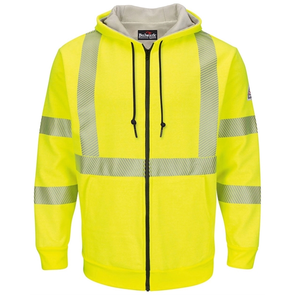 Bulwark Hi-Visibility Zip-Front Hooded Fleece Sweatshirt ... - Bulwark Hi-Visibility Zip-Front Hooded Fleece Sweatshirt ... - Image 2 of 2
