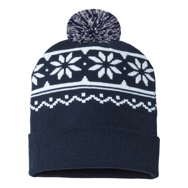 CAP AMERICA USA-Made Snowflake Beanie - CAP AMERICA USA-Made Snowflake Beanie - Image 2 of 8