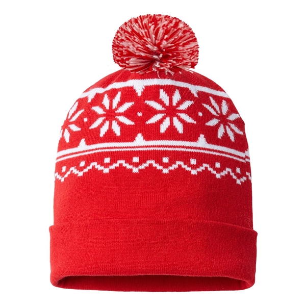 CAP AMERICA USA-Made Snowflake Beanie - CAP AMERICA USA-Made Snowflake Beanie - Image 3 of 8