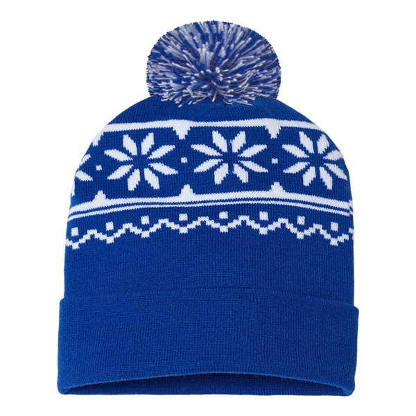 CAP AMERICA USA-Made Snowflake Beanie - CAP AMERICA USA-Made Snowflake Beanie - Image 4 of 8