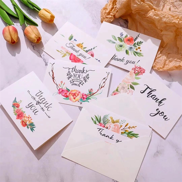 Flower Thank You Greeting Card Set - Flower Thank You Greeting Card Set - Image 2 of 4