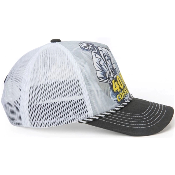 High Density Foam Front 5Panel With Rope & Mesh Snapback Cap - High Density Foam Front 5Panel With Rope & Mesh Snapback Cap - Image 2 of 3