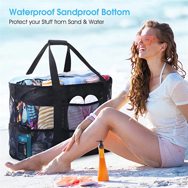 Extra Larg Sandproof Waterproof Mesh Beach Bag - Extra Larg Sandproof Waterproof Mesh Beach Bag - Image 4 of 5