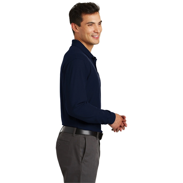 Port Authority Long Sleeve Silk Touch Polo with Pocket. - Port Authority Long Sleeve Silk Touch Polo with Pocket. - Image 12 of 15