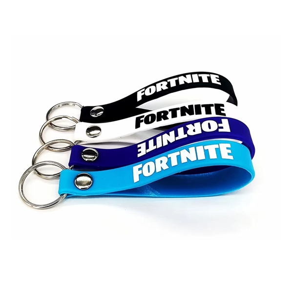 Printed Silicone Wristband with Keychain - Printed Silicone Wristband with Keychain - Image 0 of 0