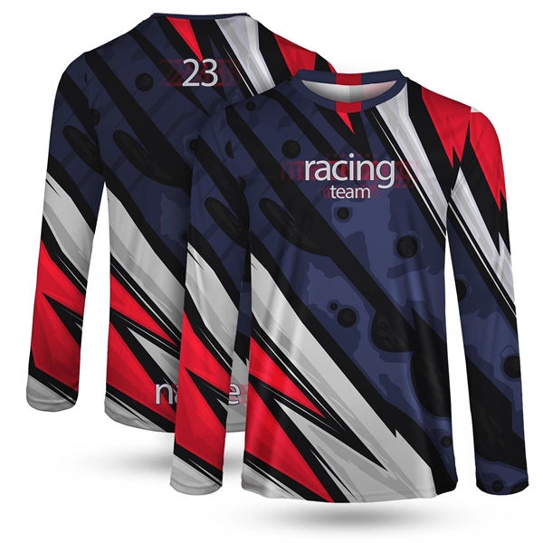 Custom Full Color Dye Sublimation Long Sleeve T-Shirt - Custom Full Color Dye Sublimation Long Sleeve T-Shirt - Image 3 of 6