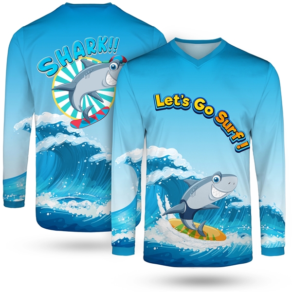 Custom Full Color Dye Sublimation Long Sleeve T-Shirt - Custom Full Color Dye Sublimation Long Sleeve T-Shirt - Image 5 of 6