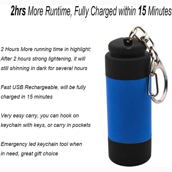 Rechargeable Led Keychain Flashlight - Rechargeable Led Keychain Flashlight - Image 4 of 5