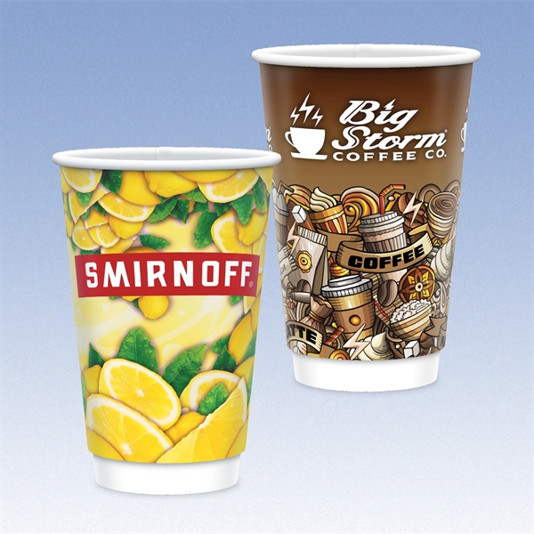 16 oz-Vx2® Gloss Double Wall Insulated Paper Cups - 16 oz-Vx2® Gloss Double Wall Insulated Paper Cups - Image 0 of 1