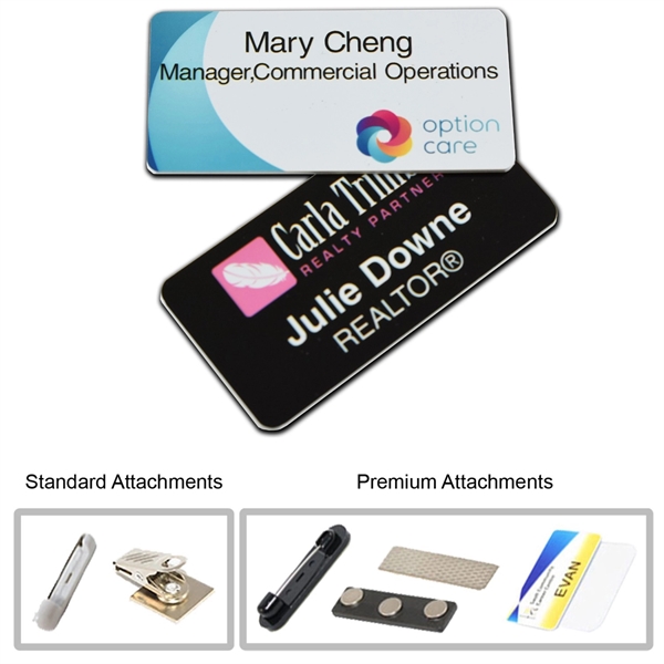 1 1/2" x 3" Name Badge Digitally Printed - 1 1/2" x 3" Name Badge Digitally Printed - Image 0 of 6