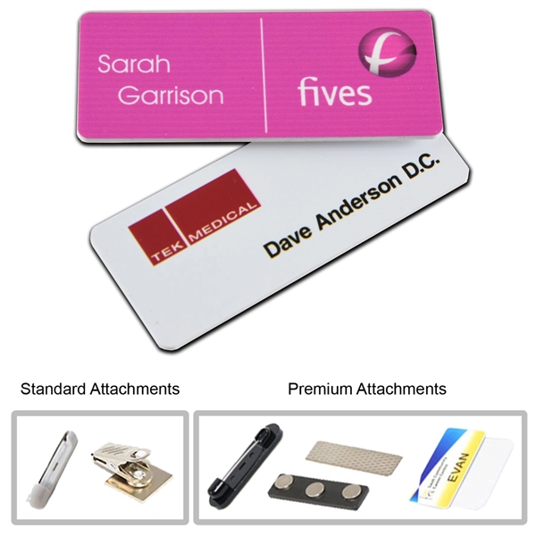 1.25" x 3" Plastic Name Badge - 1.25" x 3" Plastic Name Badge - Image 0 of 5
