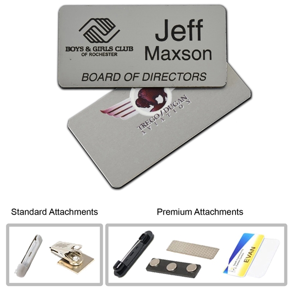 1.5" x 3" Metal Name Badge - Digital Printed - 1.5" x 3" Metal Name Badge - Digital Printed - Image 0 of 5
