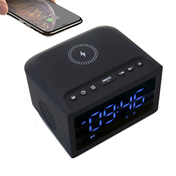 Alarm Clock With Wireless Charging And Speaker - Alarm Clock With Wireless Charging And Speaker - Image 0 of 3
